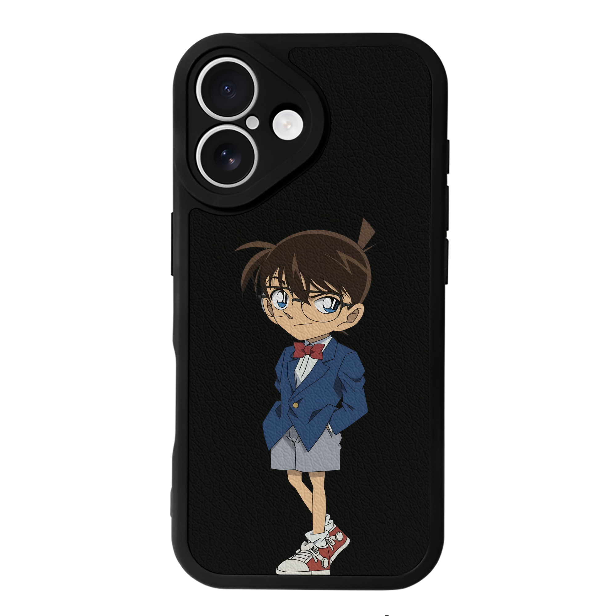 （画像用） 名探偵コナン 江戸川 コナン Detective Conan Conan Edogawa 【iPhone 16シリーズ対応】シリコンスマホケース（レザー調） 材質：シリコン